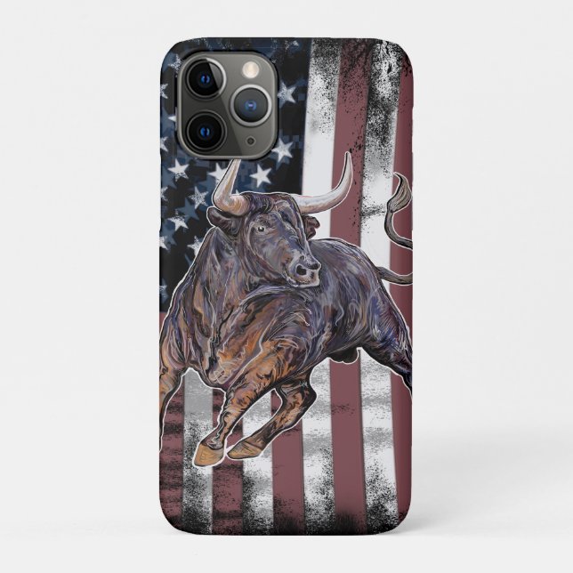American Flag Bull  Case-Mate iPhone Case (Back)