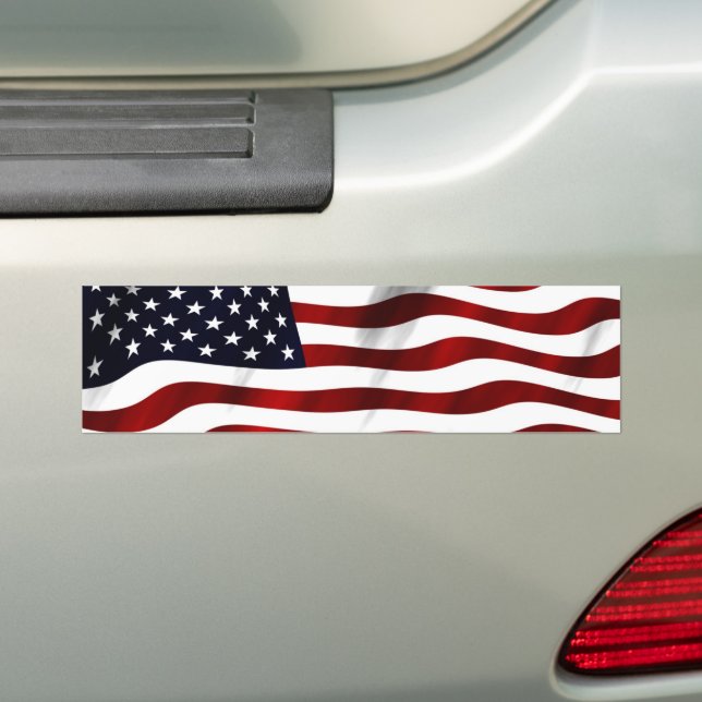 American Flag Bumper Sticker (On Car)