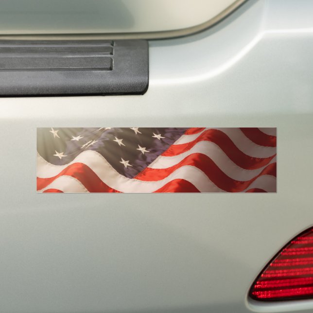 American Flag Bumper Sticker (On Car)