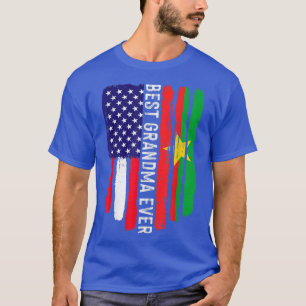 American Flag Burkina Faso Flag Best Grandma Ever T-Shirt