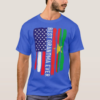 American Flag Burkina Faso Flag Best Grandma Ever  T-Shirt