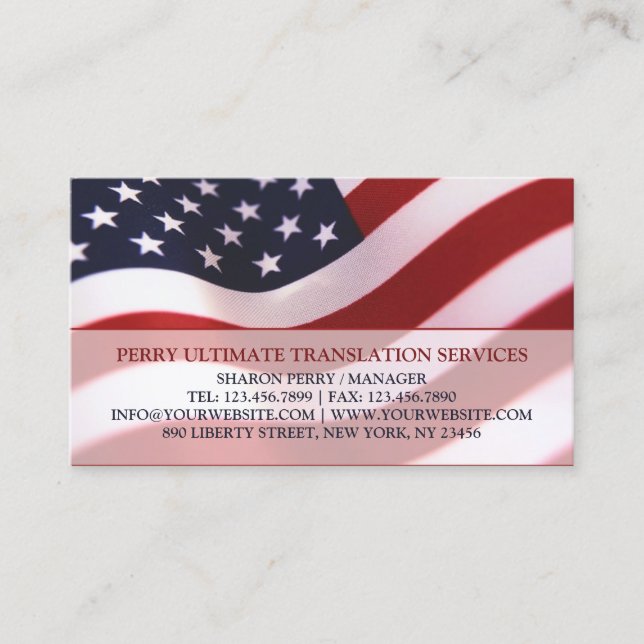 American Flag Business Card (Front)
