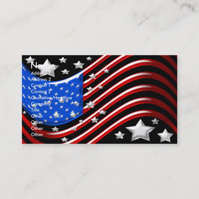 American Flag Business Card (Front)