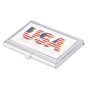 American Flag Business Card Case USA