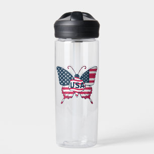 American Flag Butterfly Design-62616 Water Bottle