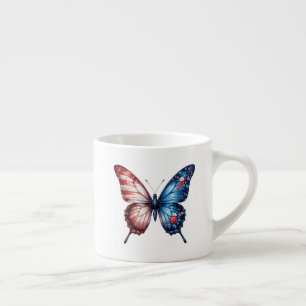 American Flag Butterfly Espresso Cup