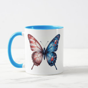 American Flag Butterfly Mug