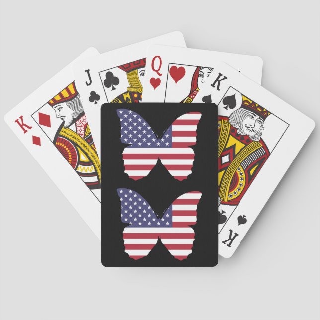 american flag butterfly playing cards (Back)