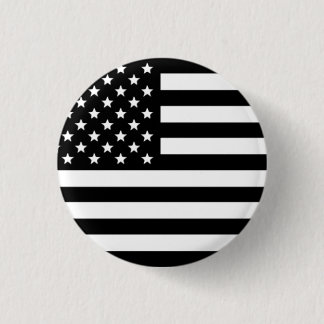 American Flag Button Black and White
