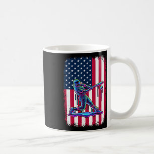 American Flag Bysebyll Player Byt Patriotic 4th Of Coffee Mug