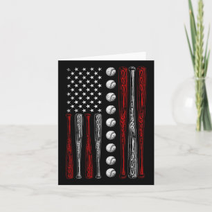 American Flag Bysebyll Red White Blue 4th Of July  Card