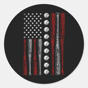 American Flag Bysebyll Red White Blue 4th Of July Classic Round Sticker