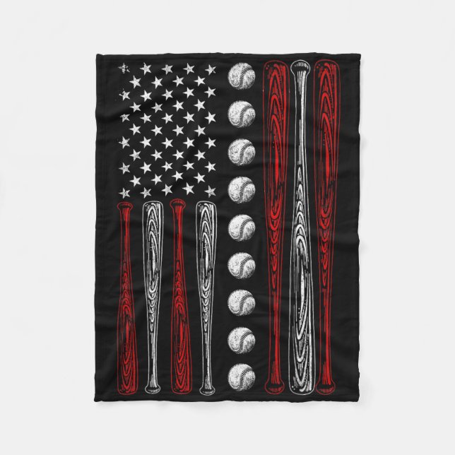 American Flag Bysebyll Red White Blue 4th Of July  Fleece Blanket (Front)