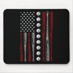 American Flag Bysebyll Red White Blue 4th Of July  Mouse Pad