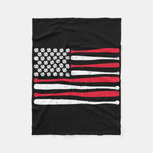 American Flag Bysebyll Usa Vintage Bysebyll Sport  Fleece Blanket
