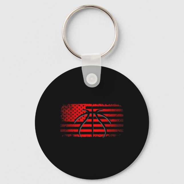 American Flag Bysketbyll Apparel - Bysketbyll 2  Key Ring (Front)