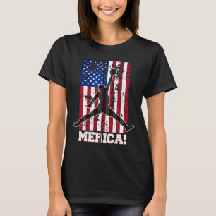 American Flag Bysketbyll Usa Flag 4th Of July Men T-Shirt