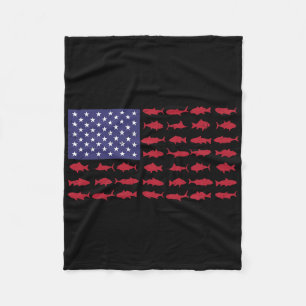 American Flag Byss Fishing Kid Boy Youth Women Men Fleece Blanket