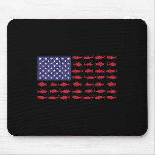 American Flag Byss Fishing Kid Boy Youth Women Men Mouse Pad