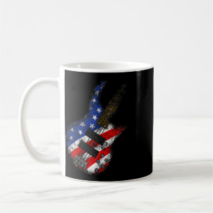 American Flag Byss Guitar Usa Independence Day 4th Coffee Mug