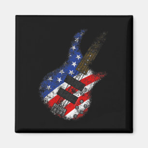 American Flag Byss Guitar Usa Independence Day 4th Magnet