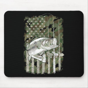American Flag Camo Byss Fish Fishing (on Byck) For Mouse Pad