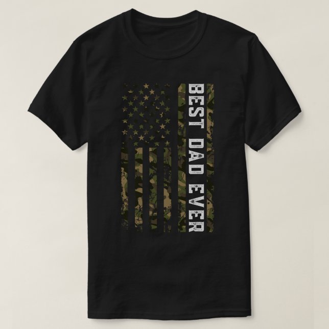 American Flag Camo Fathers Day Best Dad Patriotic  T-Shirt (Design Front)