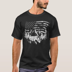 American Flag Camo Hunter Gift USA Patriot Hunting T-Shirt