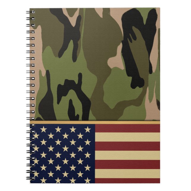 American Flag Camo Notebook (Front)