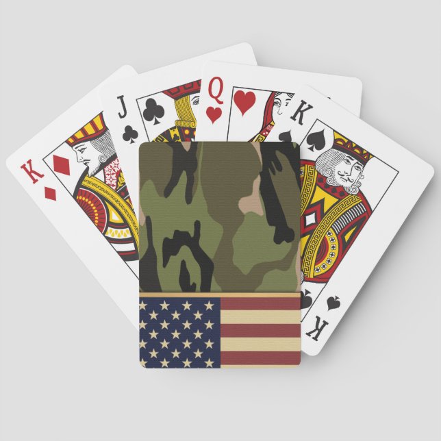 American Flag Camo Playing Cards (Back)