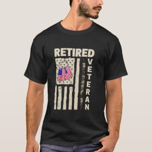 American Flag Camo Proud Us Army Veteran Retired S T-Shirt