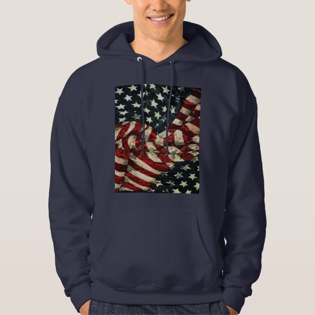 American Flag-Camouflage by Shirley Taylor Hoodie (Front)