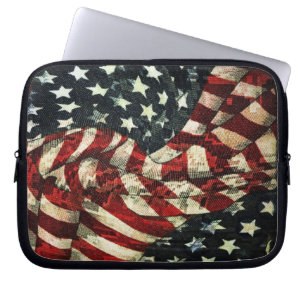 American Flag-Camouflage by Shirley Taylor Laptop Sleeve