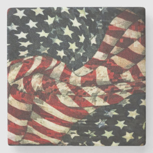 American Flag-Camouflage by Shirley Taylor Stone Coaster