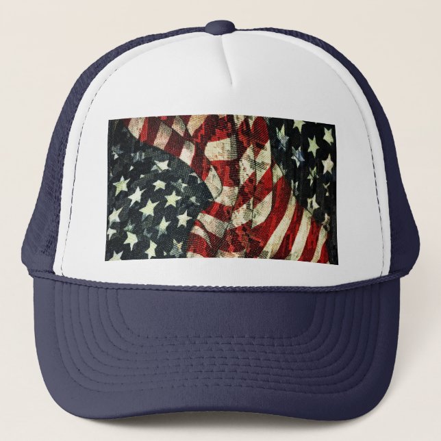 American Flag-Camouflage by Shirley Taylor Trucker Hat (Front)