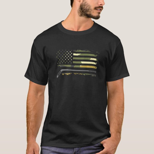 American Flag Camouflage Hockey T-Shirt (Front)