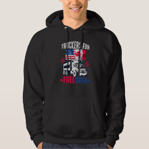 American Flag Canada Flag Freedom Convoy 2022 TRUC Hoodie