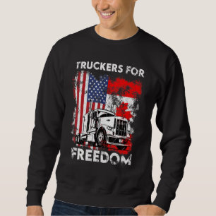 American Flag Canada Flag Freedom Convoy 2022 Truc Sweatshirt