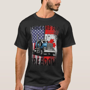American Flag Canada Flag Freedom Convoy 2022 Truc T-Shirt