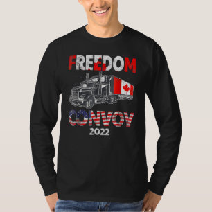 American Flag Canada Flag Freedom Convoy 2022 TRUC T-Shirt