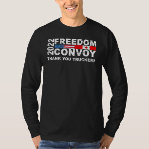 American Flag Canada Flag Freedom Convoy 2022 TRUC T-Shirt