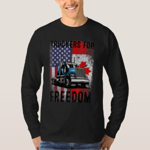 American Flag Canada Flag Freedom Convoy 2022 Truc T-Shirt