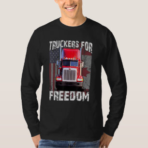 American Flag Canada Flag Freedom Convoy 2022 Truc T-Shirt