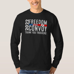 American Flag Canada Flag Freedom Convoy 2022 TRUC T-Shirt