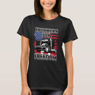 American Flag Canada Flag Freedom Convoy 2022 TRUC T-Shirt