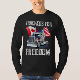 American Flag Canada Flag Freedom Convoy 2022 Truc T-Shirt