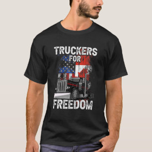 American Flag Canada Flag Freedom Convoy 2022 TRUC T-Shirt