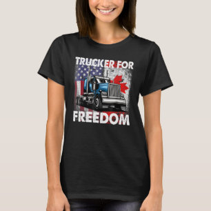 American Flag Canada Flag Freedom Convoy 2022 TRUC T-Shirt