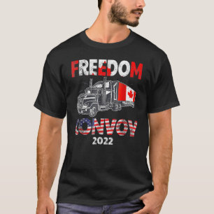 American Flag Canada Flag Freedom Convoy 2022 TRUC T-Shirt