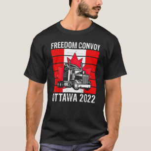 American Flag Canada Flag Freedom Convoy Ottawa 20 T-Shirt